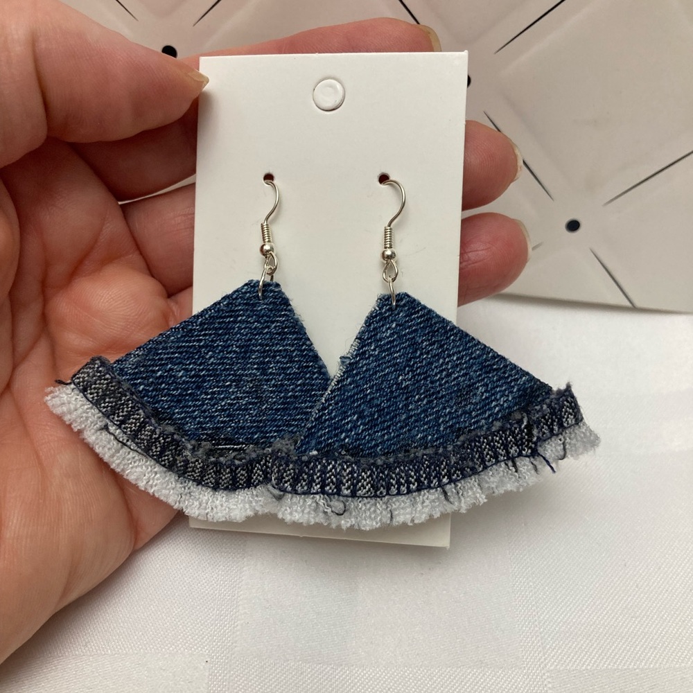 Denim earrings